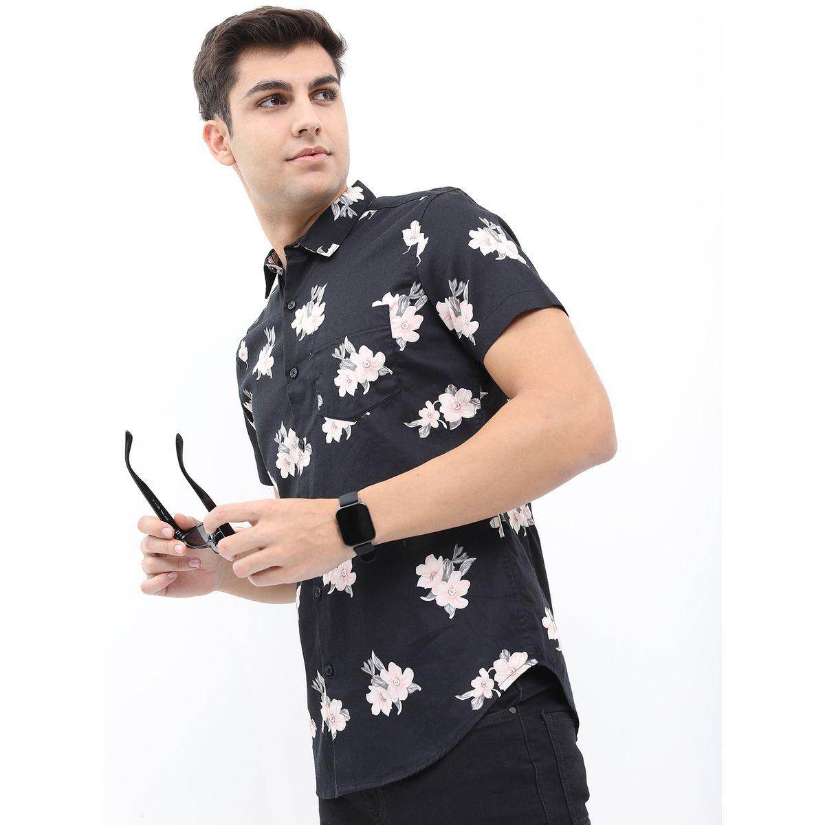 Ketch X Styli Floral Print Slim Fit Cotton Shirt-men-clothing-shirts-image-1