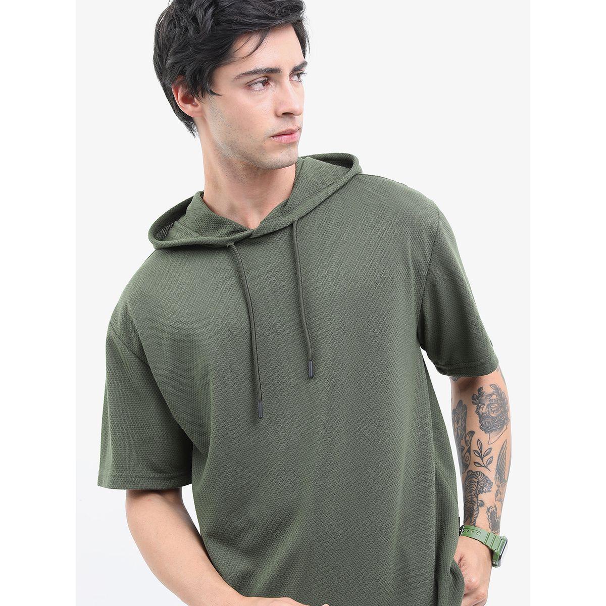 تيشيرت سادة بياقة هودي هايلاندر × ستايلي-men-clothing-tshirtsandpolos-tshirts-image-1