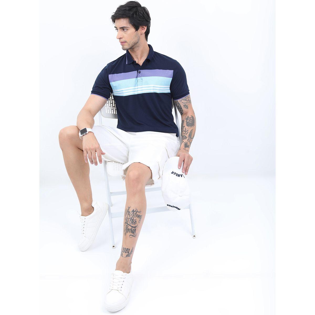 تيشيرت بولو بنمط كتل الالوان هايلاندر × ستايلي-men-clothing-tshirtsandpolos-polos-image-2