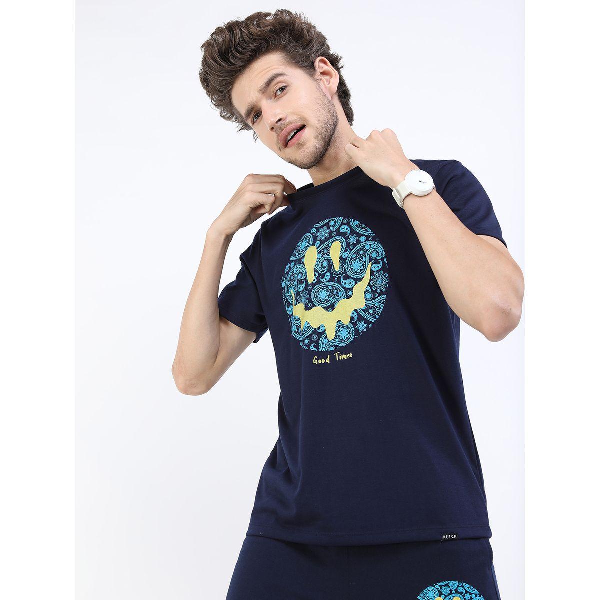 تيشيرت بقصة سليم فت كيتش × ستايلي-men-clothing-tshirtsandpolos-tshirts-image-1