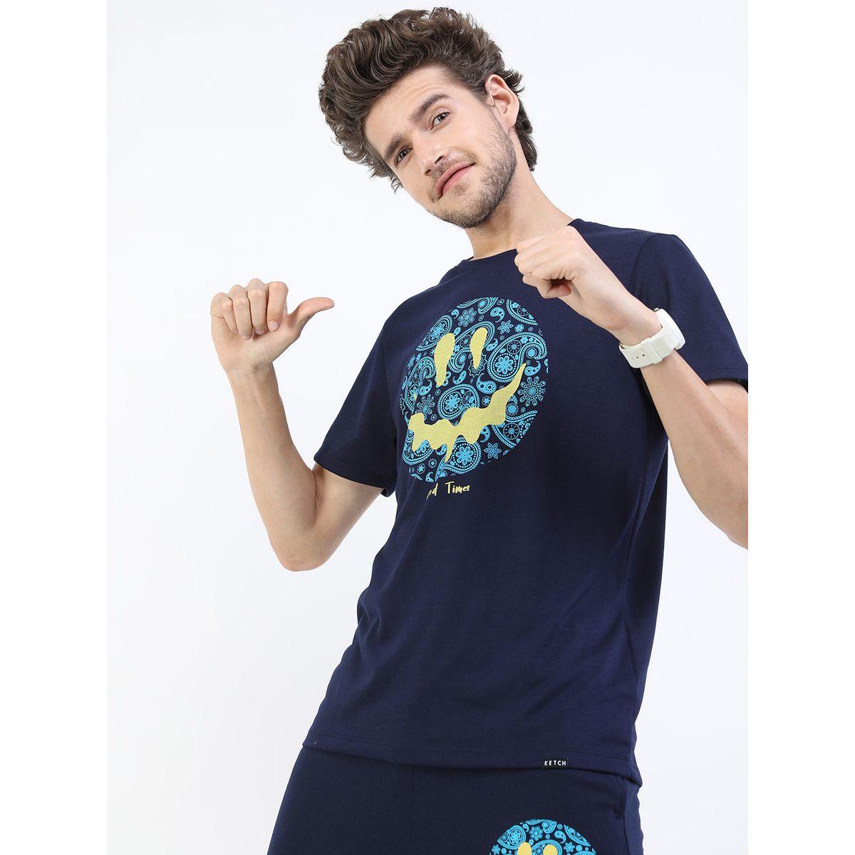 Ketch X Styli Emoji Paisley Print Slim Fit T-shirt-men-clothing-tshirtsandpolos-tshirts-image-6