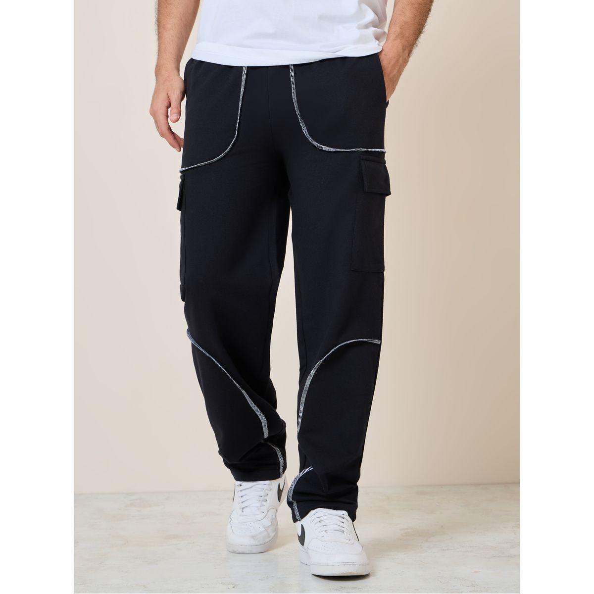 Styli Piping Detail Relax Fit Open Hem Cargo Jogger-men-clothing-bottoms-joggers-image-1