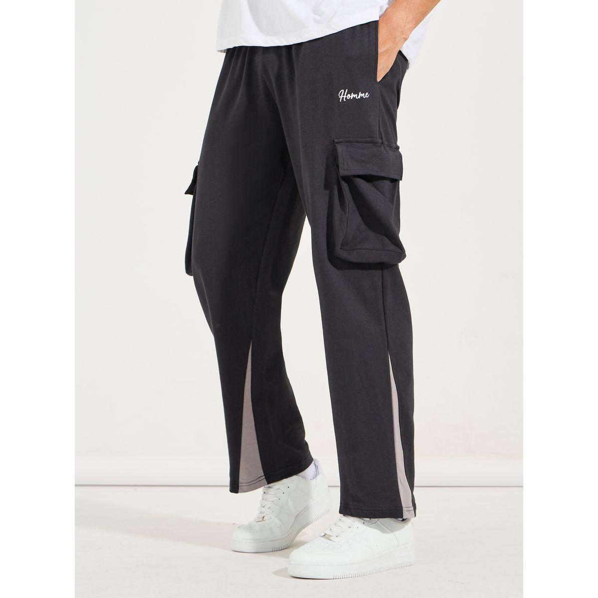 Styli Contrast Panel Cargo Pocket Relaxed Fit Joggers-men-clothing-bottoms-joggers-image-1