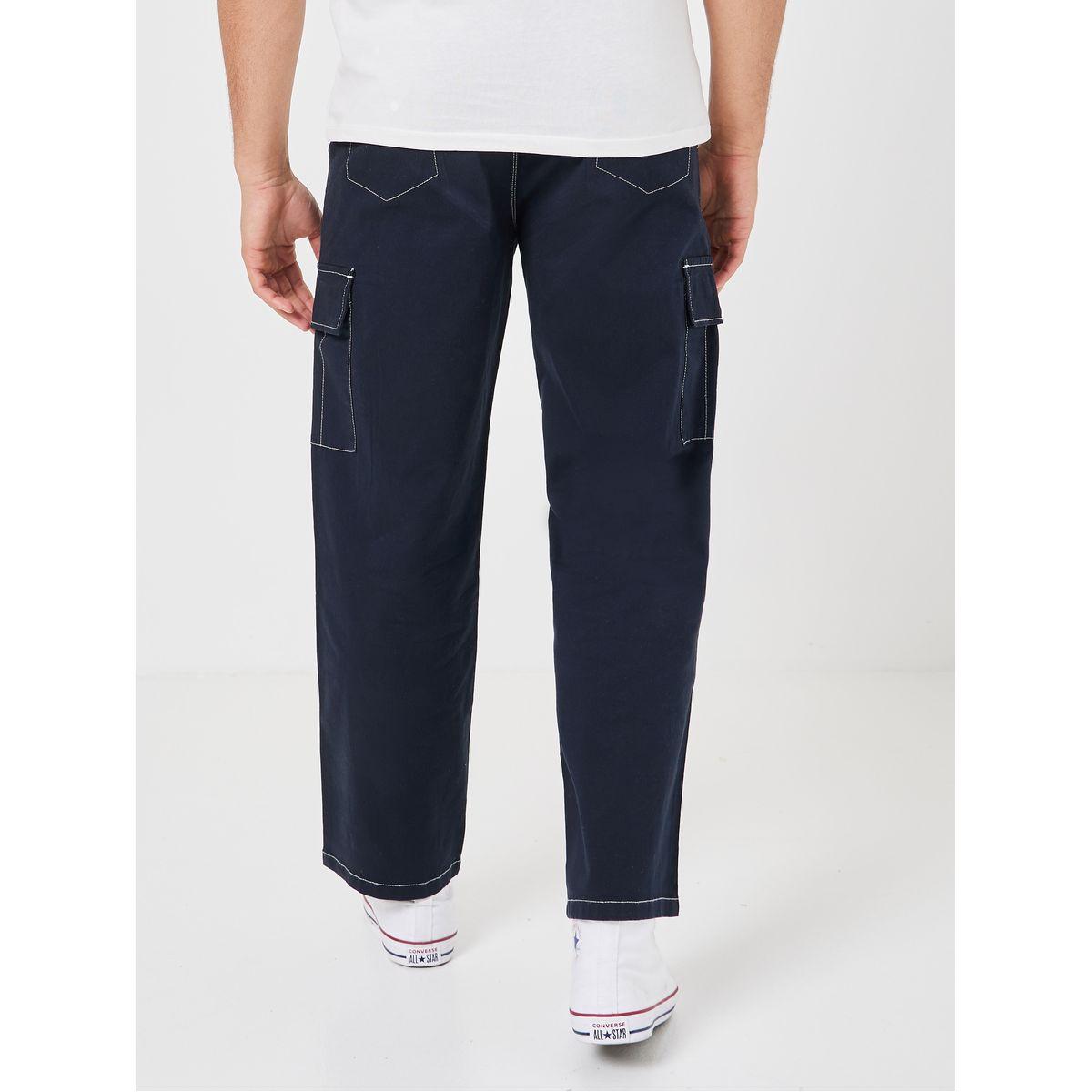 Styli Oversized Contrast Stitch Detail Straight Hem Cargo Jogger-men-clothing-bottoms-joggers-image-4