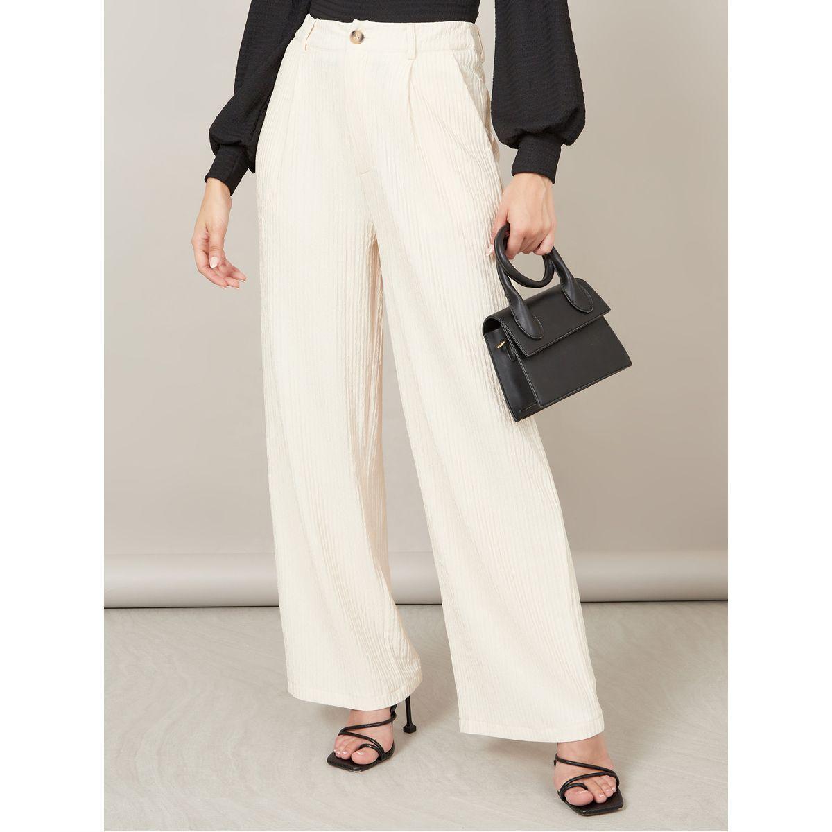 بنطال واسع الأرجل وبارز الملمس-women-clothing-bottoms-trousers-image-1