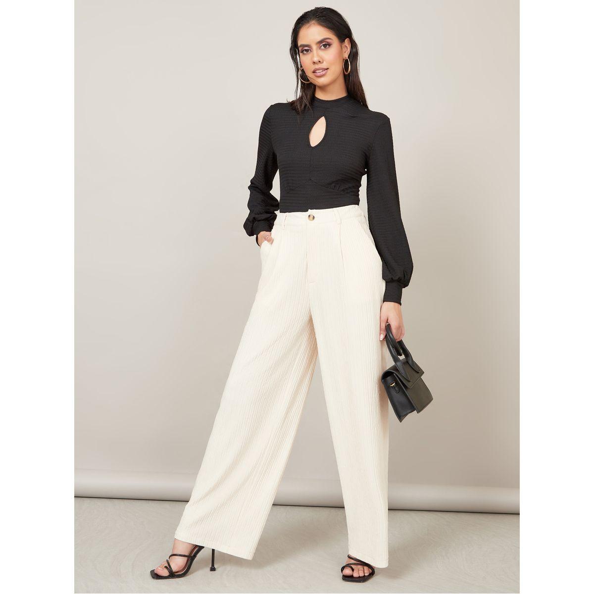 بنطال واسع الأرجل وبارز الملمس-women-clothing-bottoms-trousers-image-2