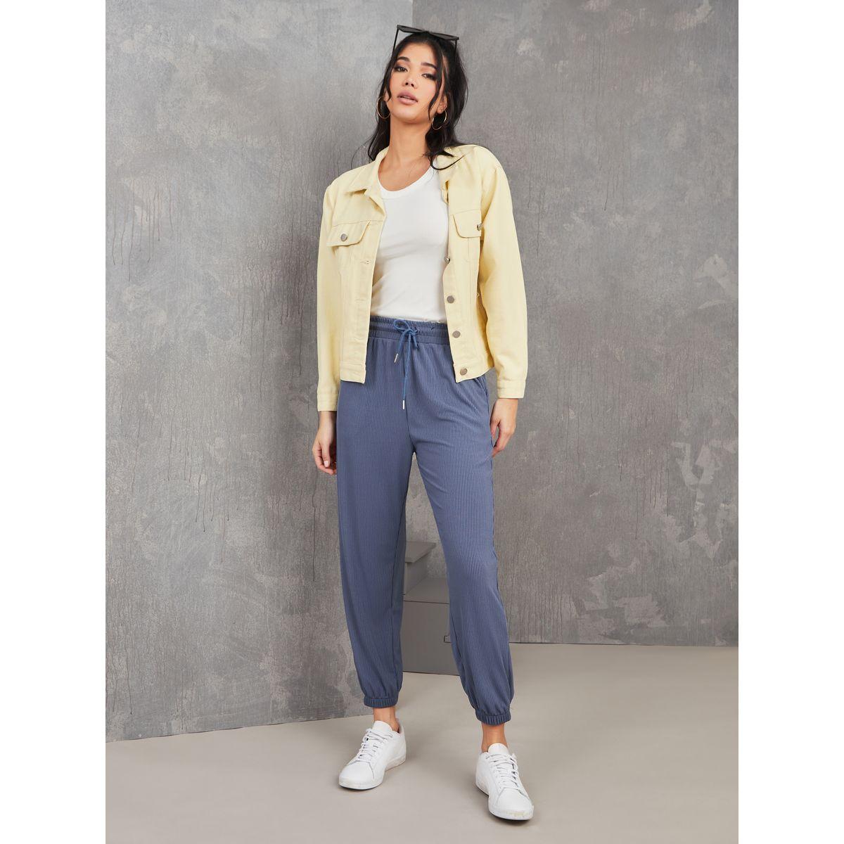 بنطال مضلع برباط خصر-women-clothing-bottoms-trousers-image-2