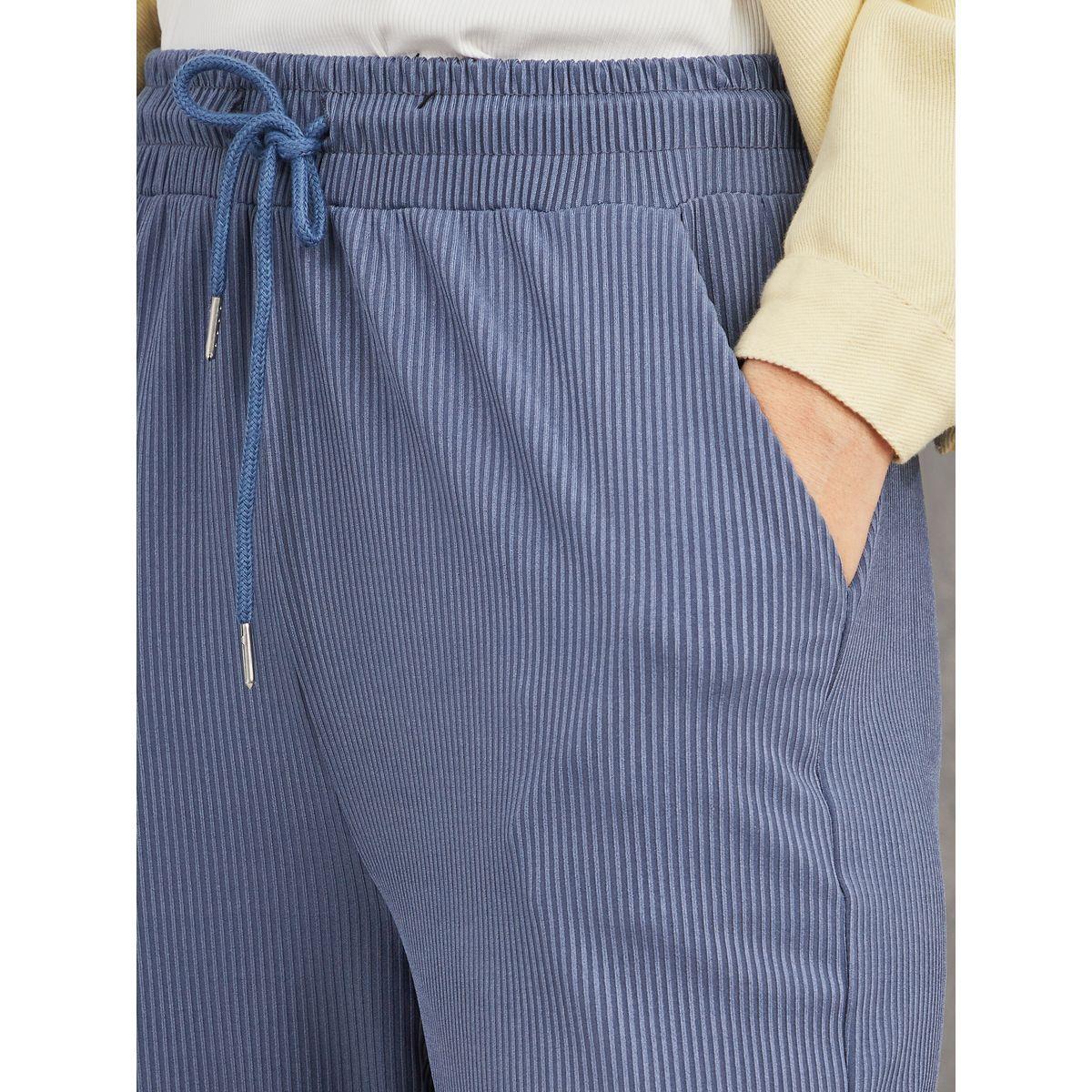 Styli Drawstring Waistband Ribbed Joggings-women-clothing-bottoms-trousers-image-3
