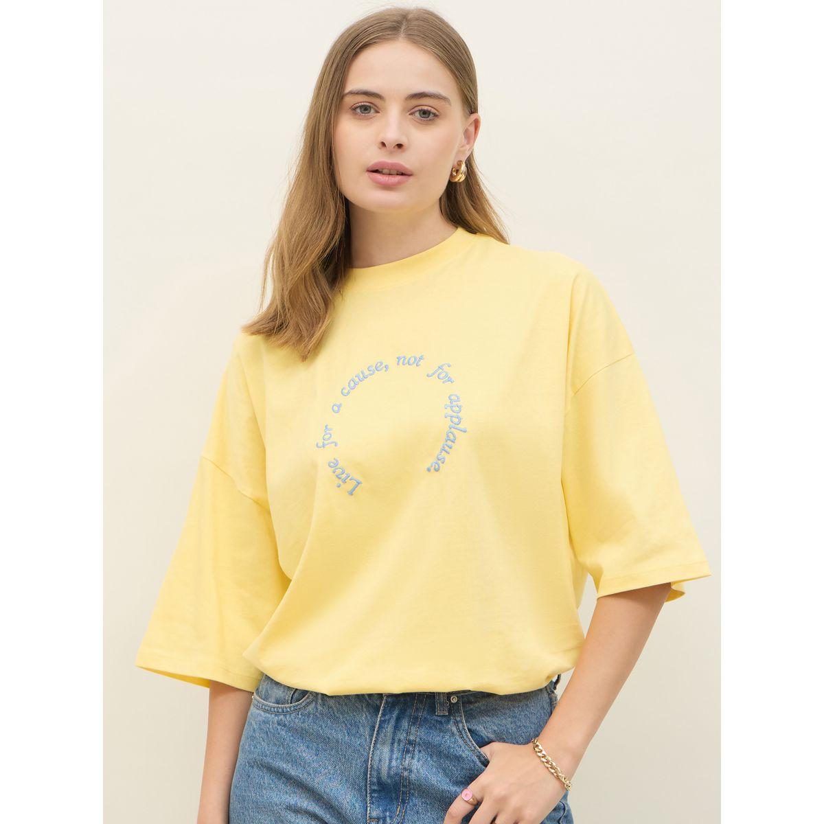 Styli Oversized Dropped Shoulder Embroidered Slogan T-Shirt-women-clothing-tshirts-image-2