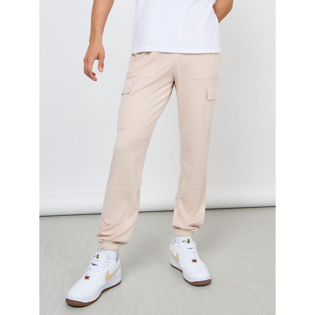 Styli Ponte Panel Knit Cargo Trackpants-men-clothing-bottoms-joggers-image-1