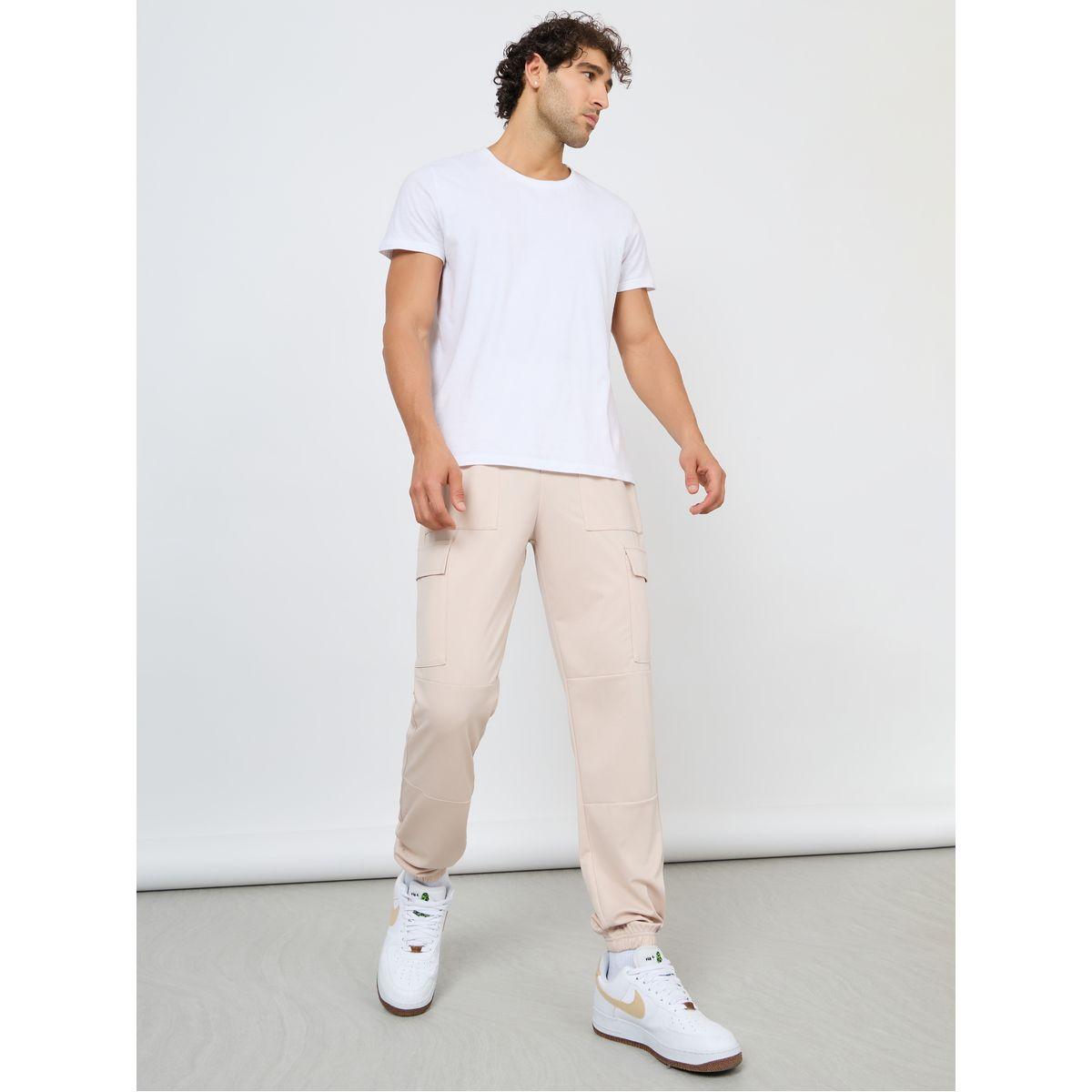 Styli Ponte Panel Knit Cargo Trackpants-men-clothing-bottoms-joggers-image-2