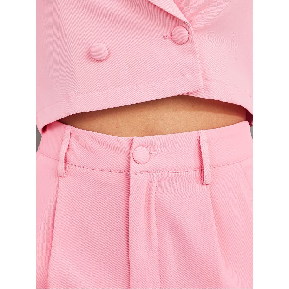 Styli Notch Lapel Crop Blazer Top and Straight Leg Pants Set-women-clothing-coordsets-image-3