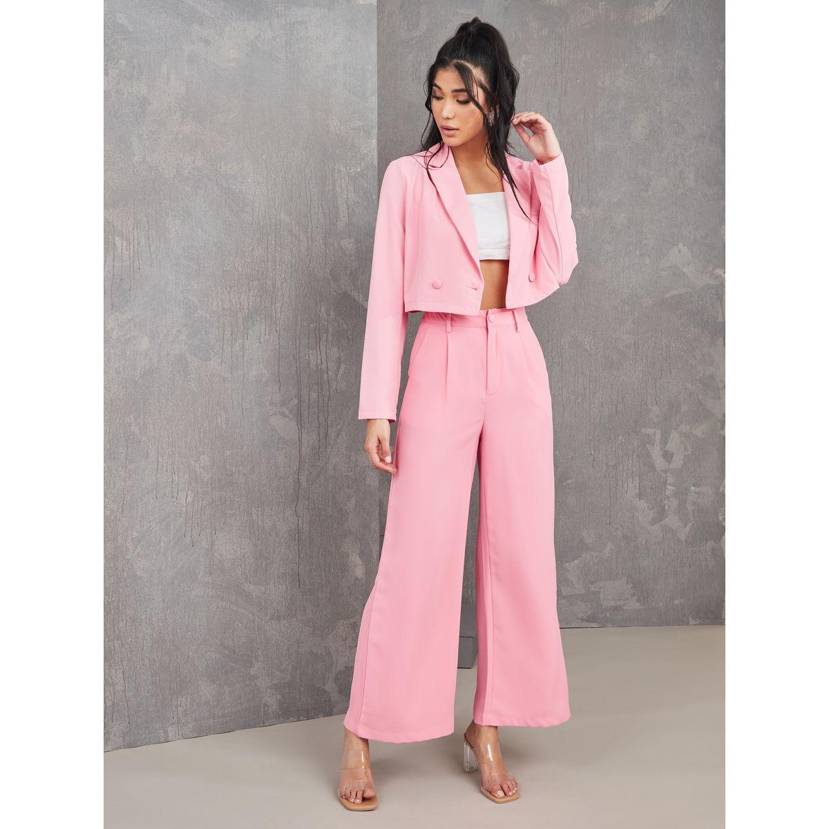 Styli Notch Lapel Crop Blazer Top and Straight Leg Pants Set-women-clothing-coordsets-image-4