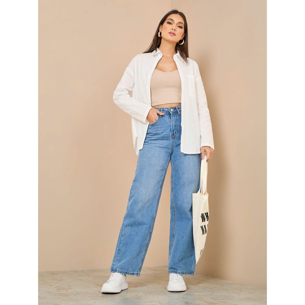 بلوزة بقصة بوكسي وحواف منحنية-women-clothing-shirtsandblouses-shirts-image-2