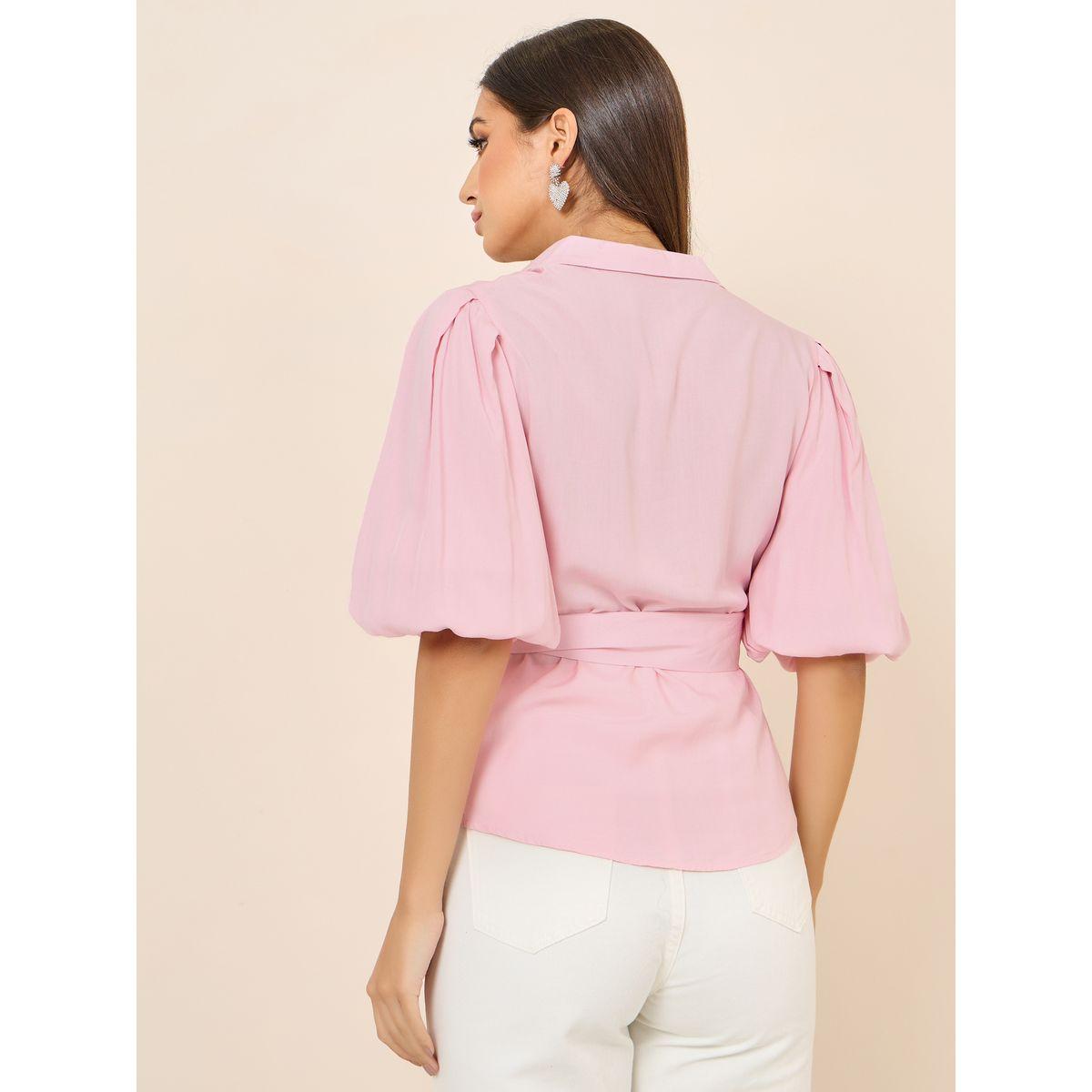 Styli Balloon Sleeves Regular Fit Wrap Top-women-clothing-shirtsandblouses-blouses-image-4