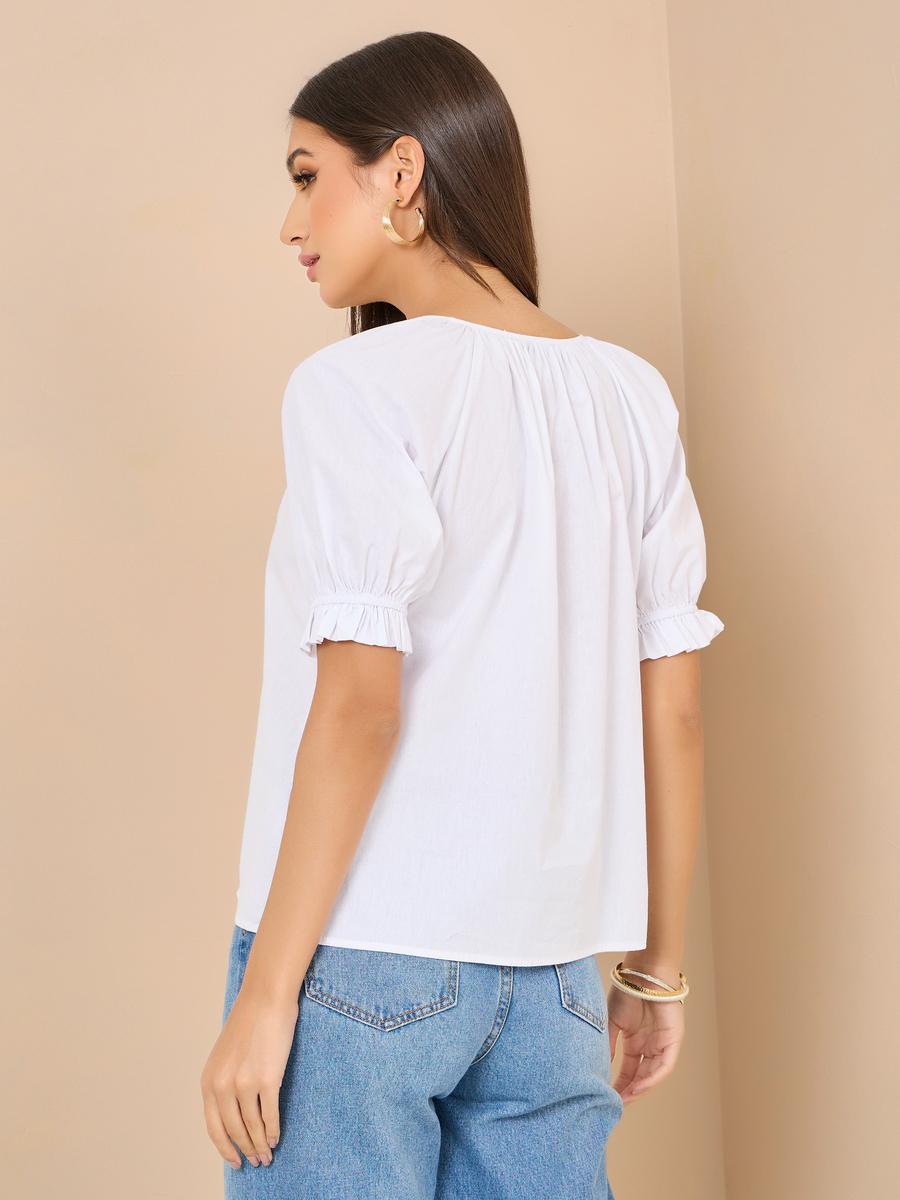 Styli Puff Sleeves Button Through Regular Fit Blouse-women-clothing-shirtsandblouses-blouses-image-4