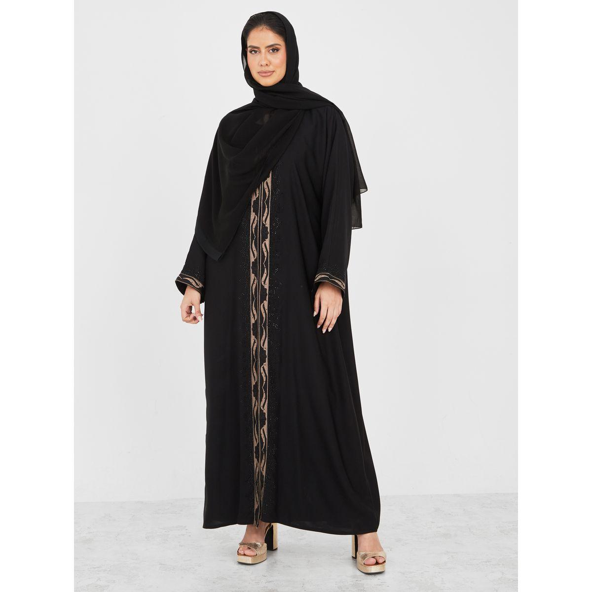 Styli Embroidered Abaya with Stone Work-women-arabicclothing-abayas-image-6