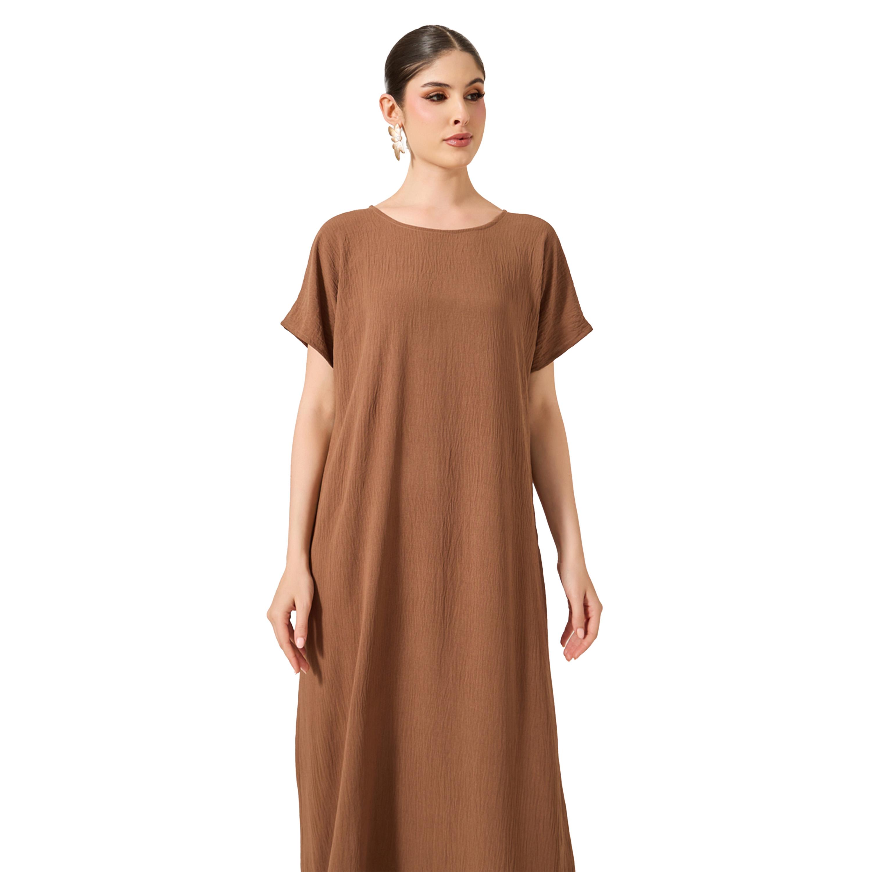 Amirah X Styli Solid Round Neck Abaya Inner Dress-women-arabicclothing-abayainner-image-3