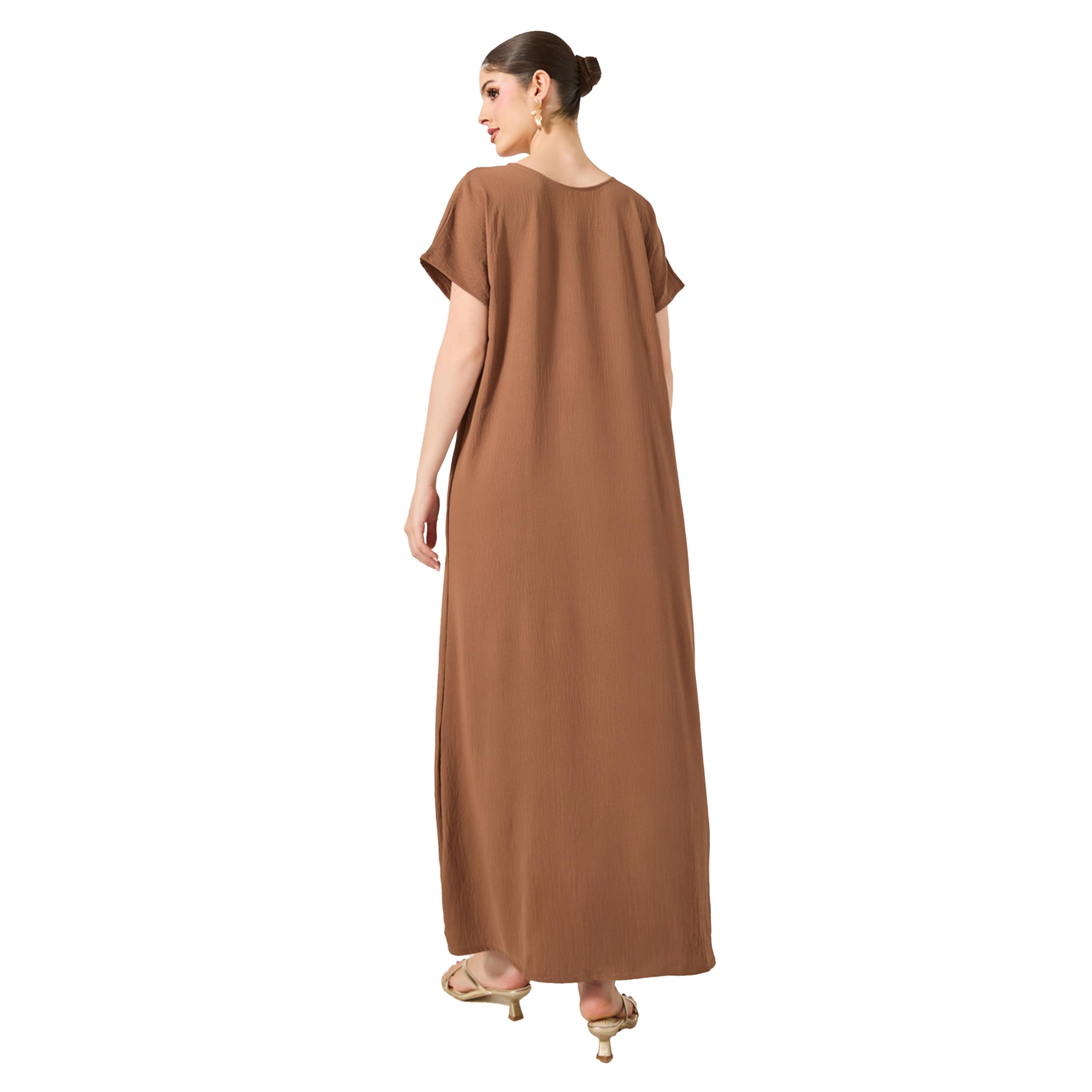 Amirah X Styli Solid Round Neck Abaya Inner Dress-women-arabicclothing-abayainner-image-5
