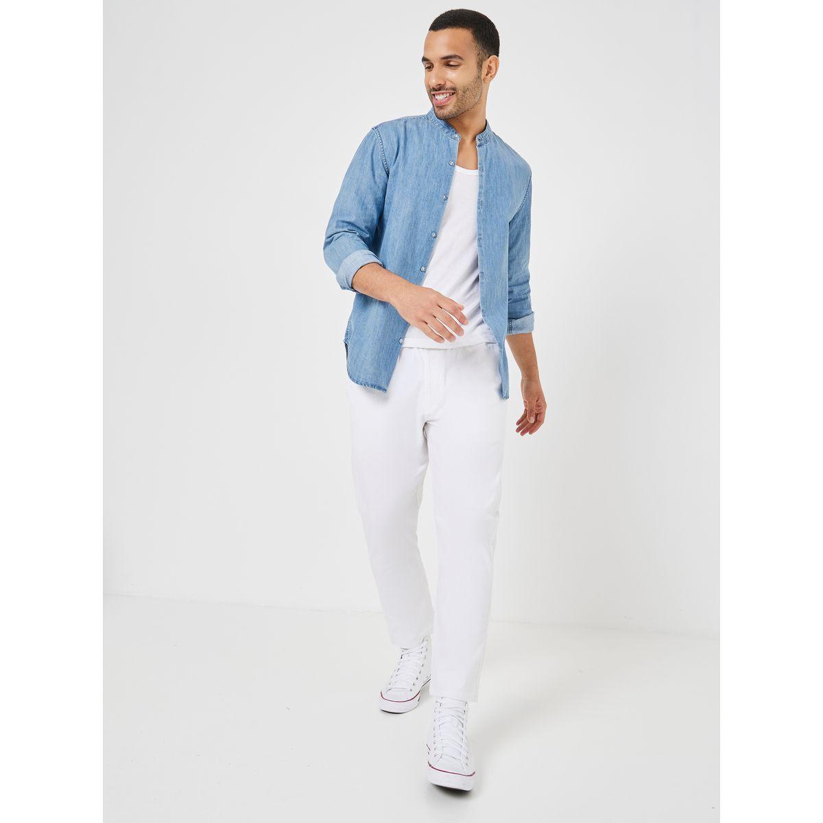 قميص دنيم بياقة ماندارين-men-clothing-shirts-image-4