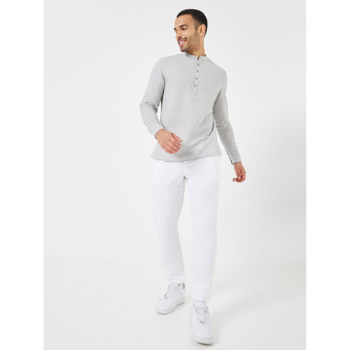 قميص كتان بقصة عادية-men-clothing-shirts-image-2