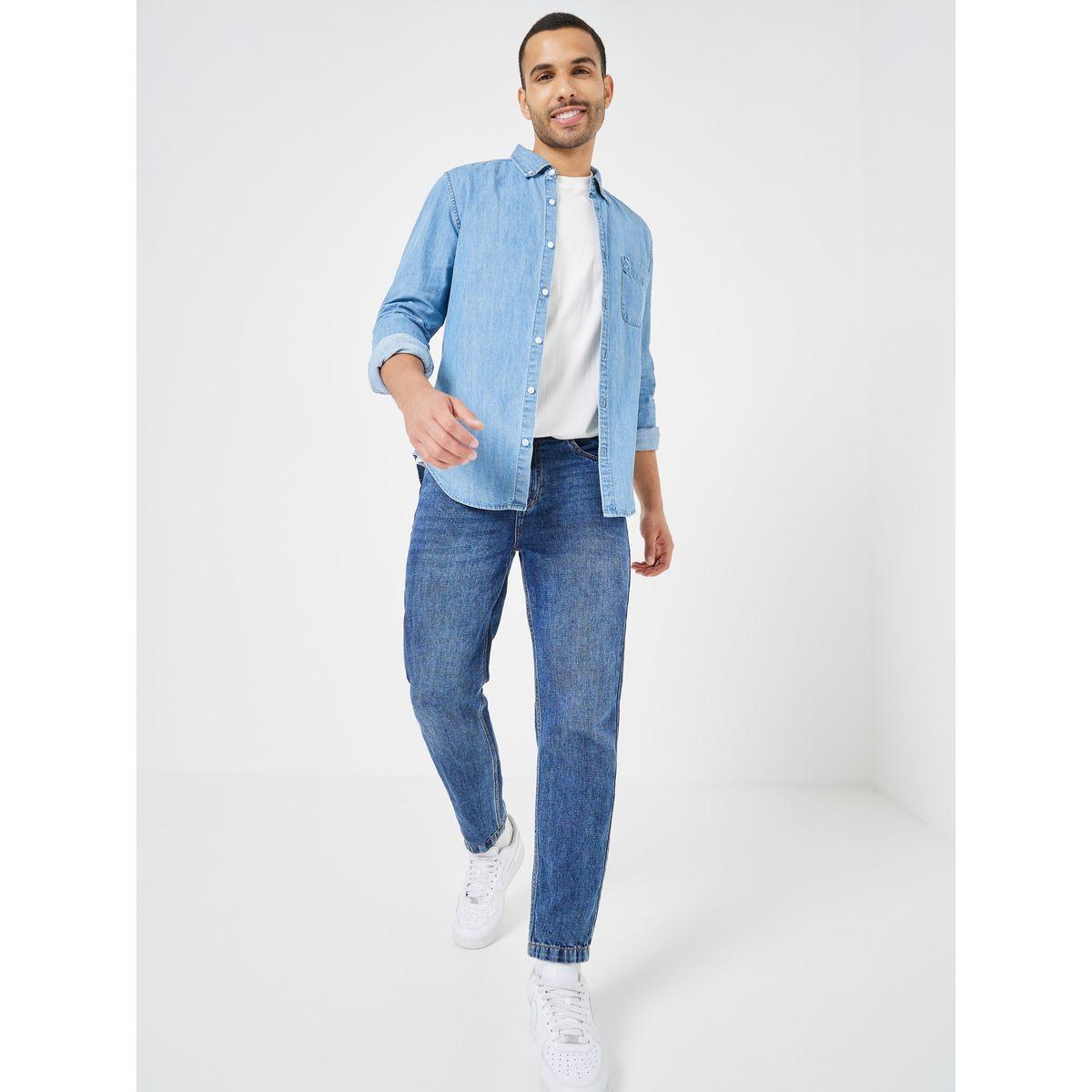 قميص دنيم بقصة سليم-men-clothing-shirts-image-2