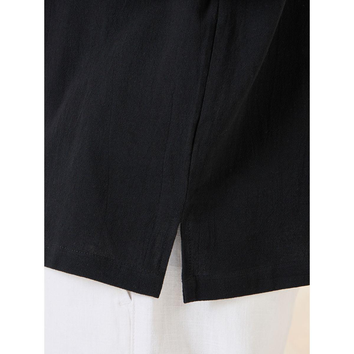 Styli Cotton Textured Resort Collar Relaxed Shirt-men-clothing-shirts-image-4