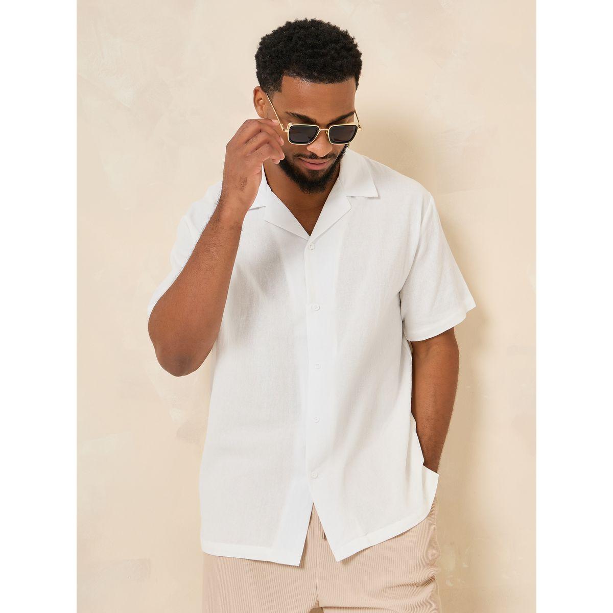 قميص بقصة مريحة واكمام قصيرة-men-clothing-shirts-image-3