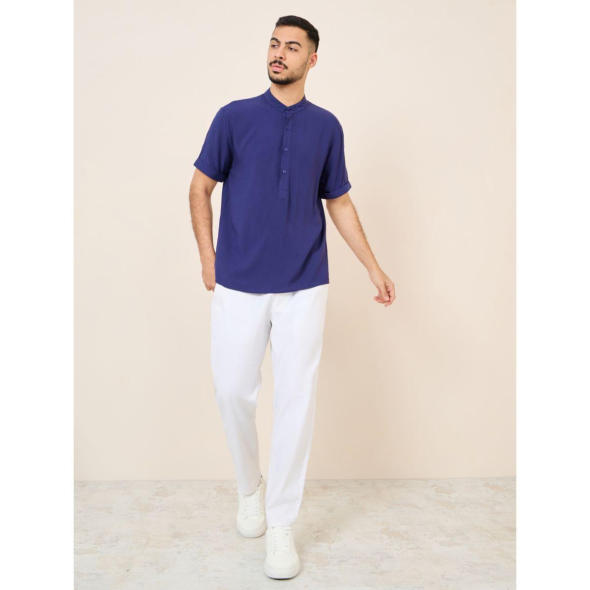 قميص فيسكوز بياقة بدون طيات-men-clothing-shirts-image-2