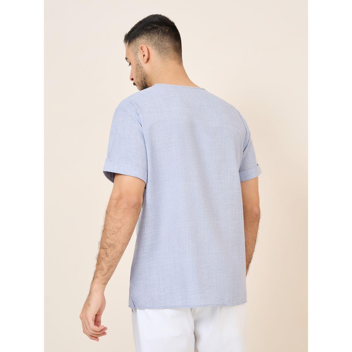 Styli Cross Dyed Half Placket Regular Shirt-men-clothing-shirts-image-5