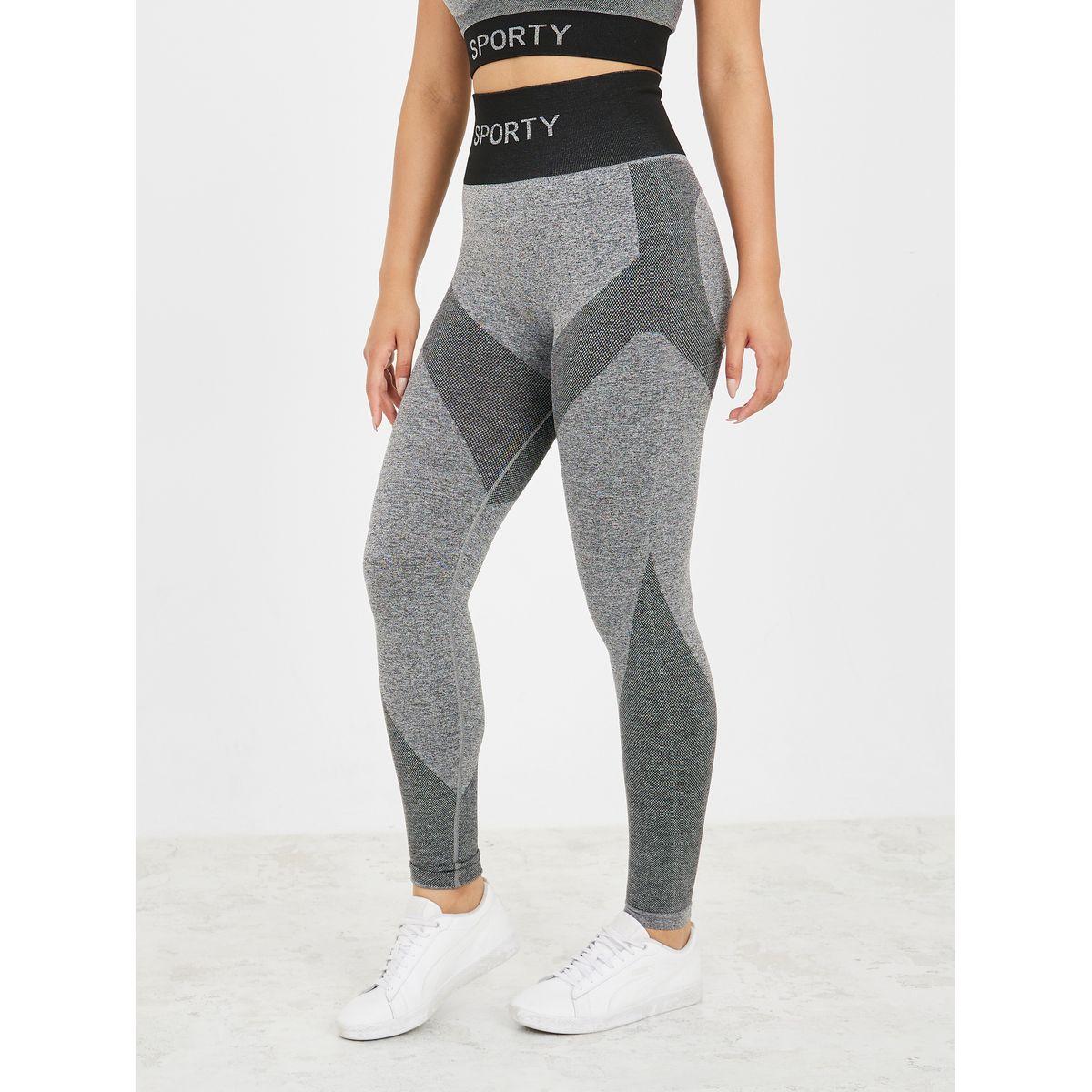 Styli Active Pack of 3 - Melange Sports Bra Zip Up Thumbhole Jacket and Legging Set-sports-women-clothing-trackpantsandtracksuits-image-8