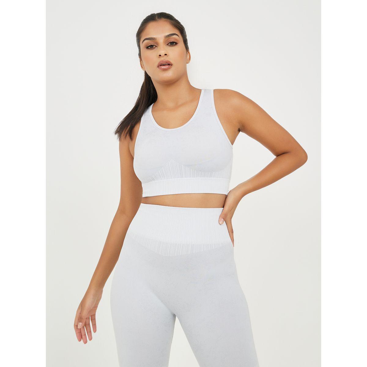 Styli Active Seamless Tonal Jacquard Peep Back Sports Bra & Active Leggings Set-sports-women-clothing-trackpantsandtracksuits-image-2