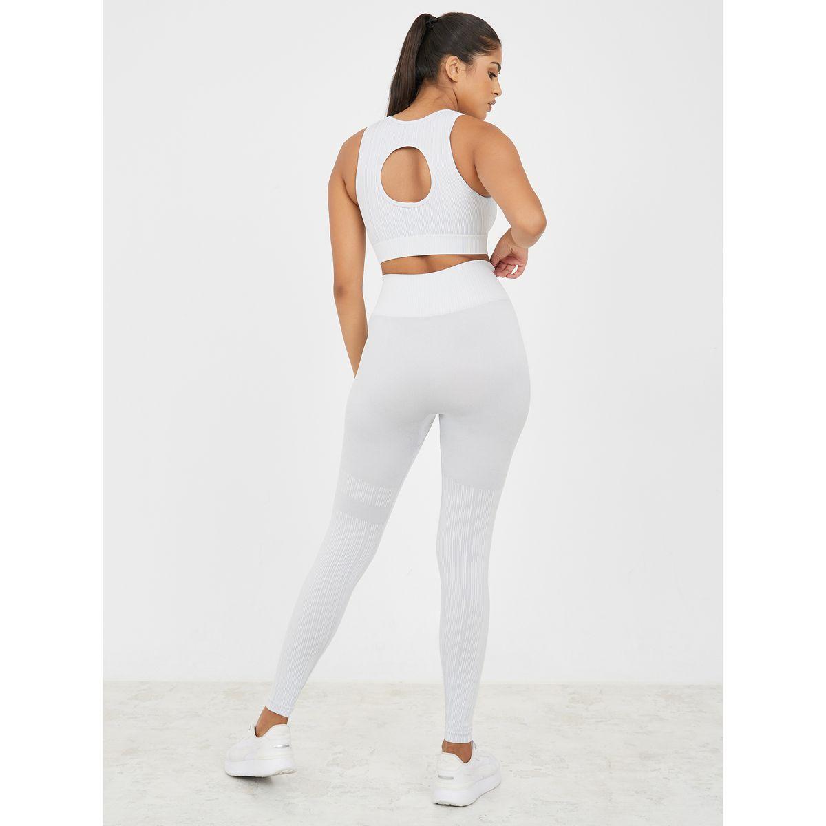 Styli Active Seamless Tonal Jacquard Peep Back Sports Bra & Active Leggings Set-sports-women-clothing-trackpantsandtracksuits-image-6