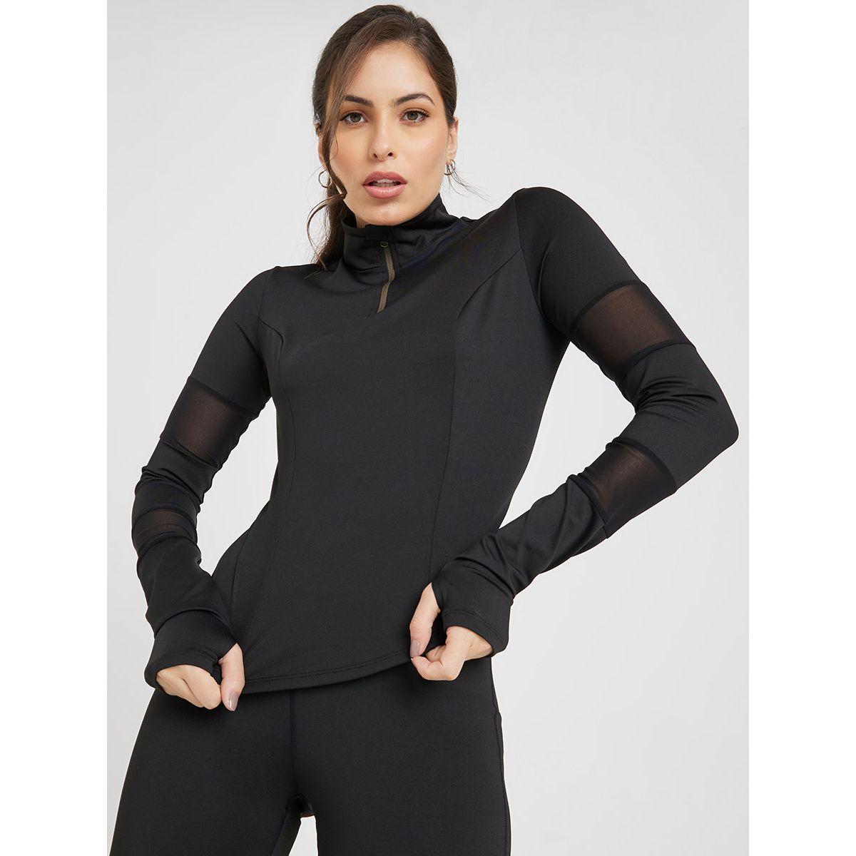 Styli Active Half Zip Thumbhole Detail Mesh Insert Sleeve Top & Leggings Active Set-women-clothing-sportswearandactivewear-trackpantsandtracksuits-image-3