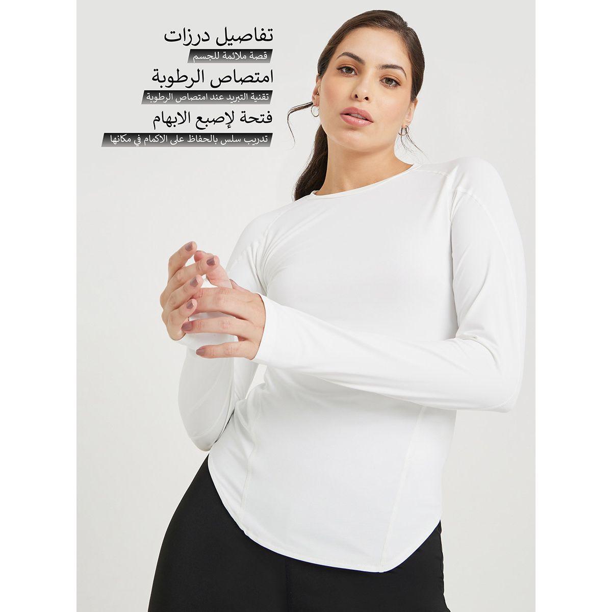 Styli Active Thumbhole Curved Hem Active Top-women-clothing-sportswearandactivewear-tshirtsandvests-image-1