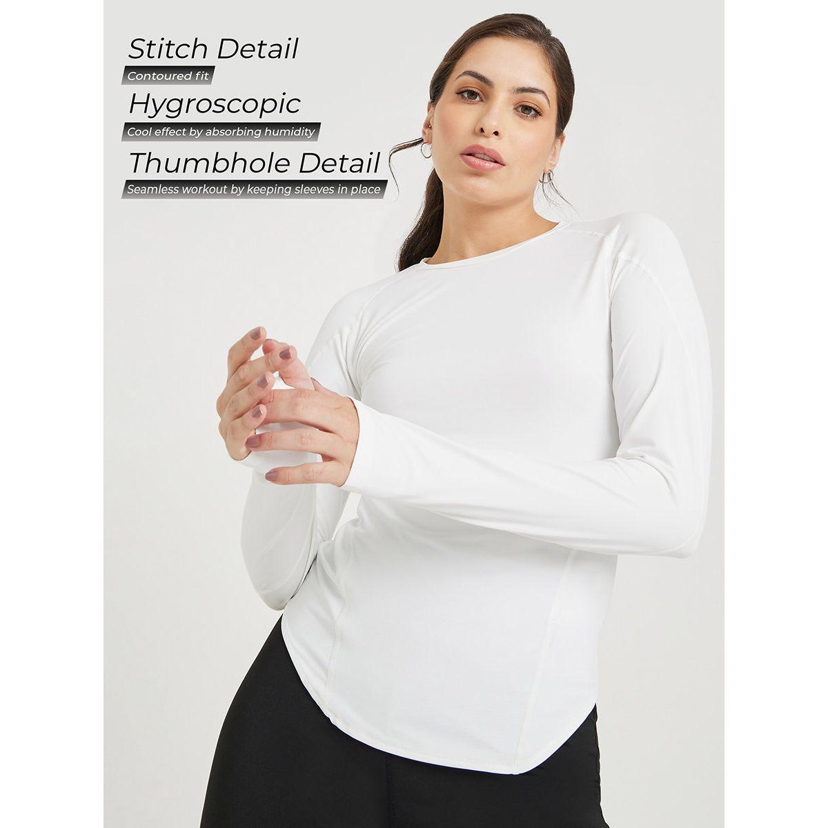 Styli Active Thumbhole Curved Hem Active Top-women-clothing-sportswearandactivewear-tshirtsandvests-image-2