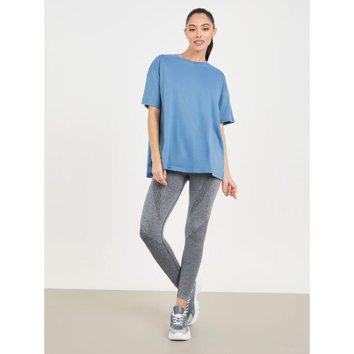 Styli Active Perspective Back Print Mesh Detail Loose Yoga Fit Top-sports-women-clothing-tshirtsandvests-image-2