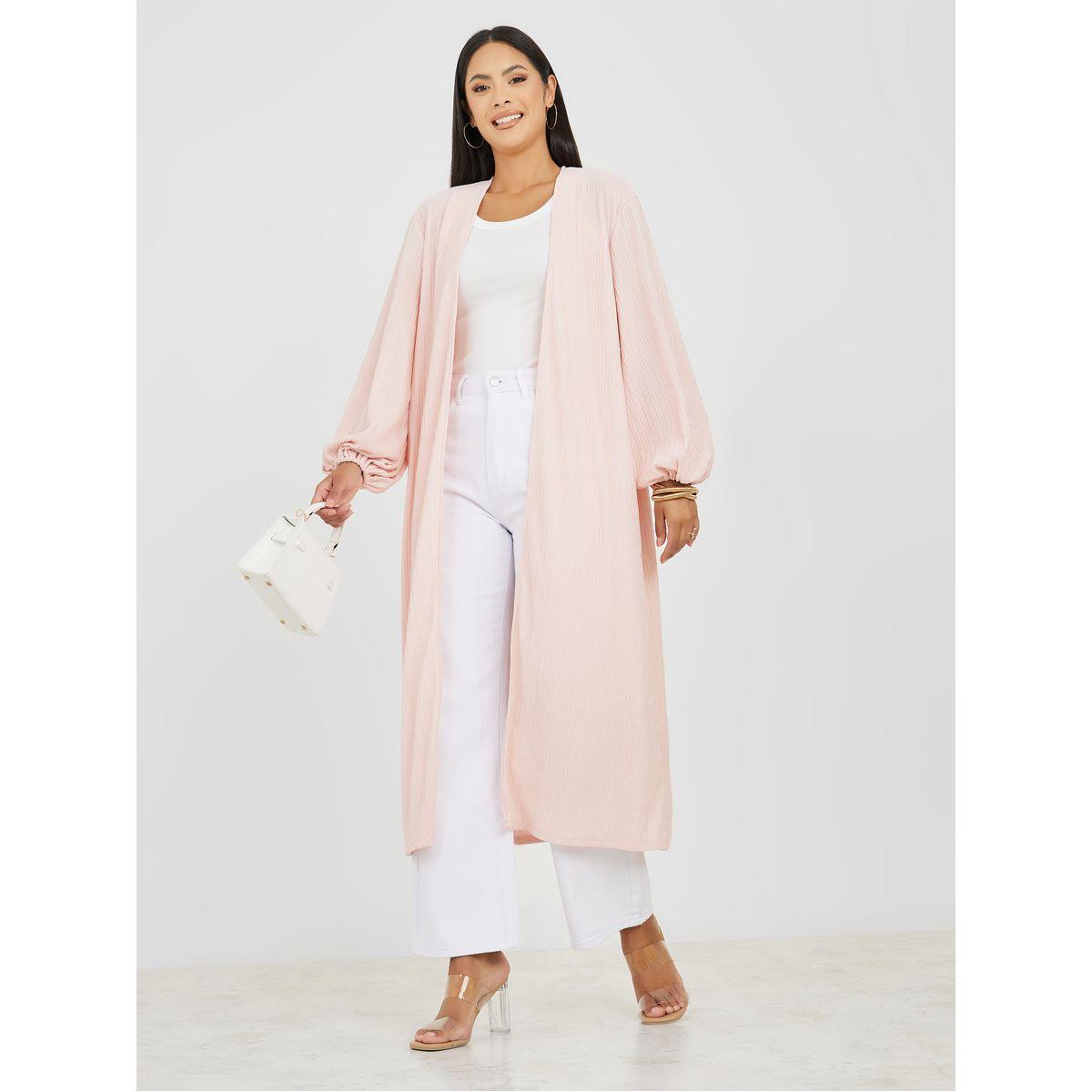 Styli Midi Length Regular Fit Textured Kimono-women-clothing-shirtsandblouses-shirts-image-1