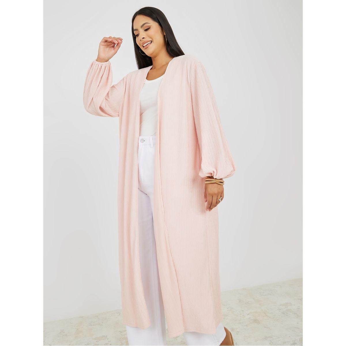 Styli Midi Length Regular Fit Textured Kimono-women-clothing-shirtsandblouses-shirts-image-2