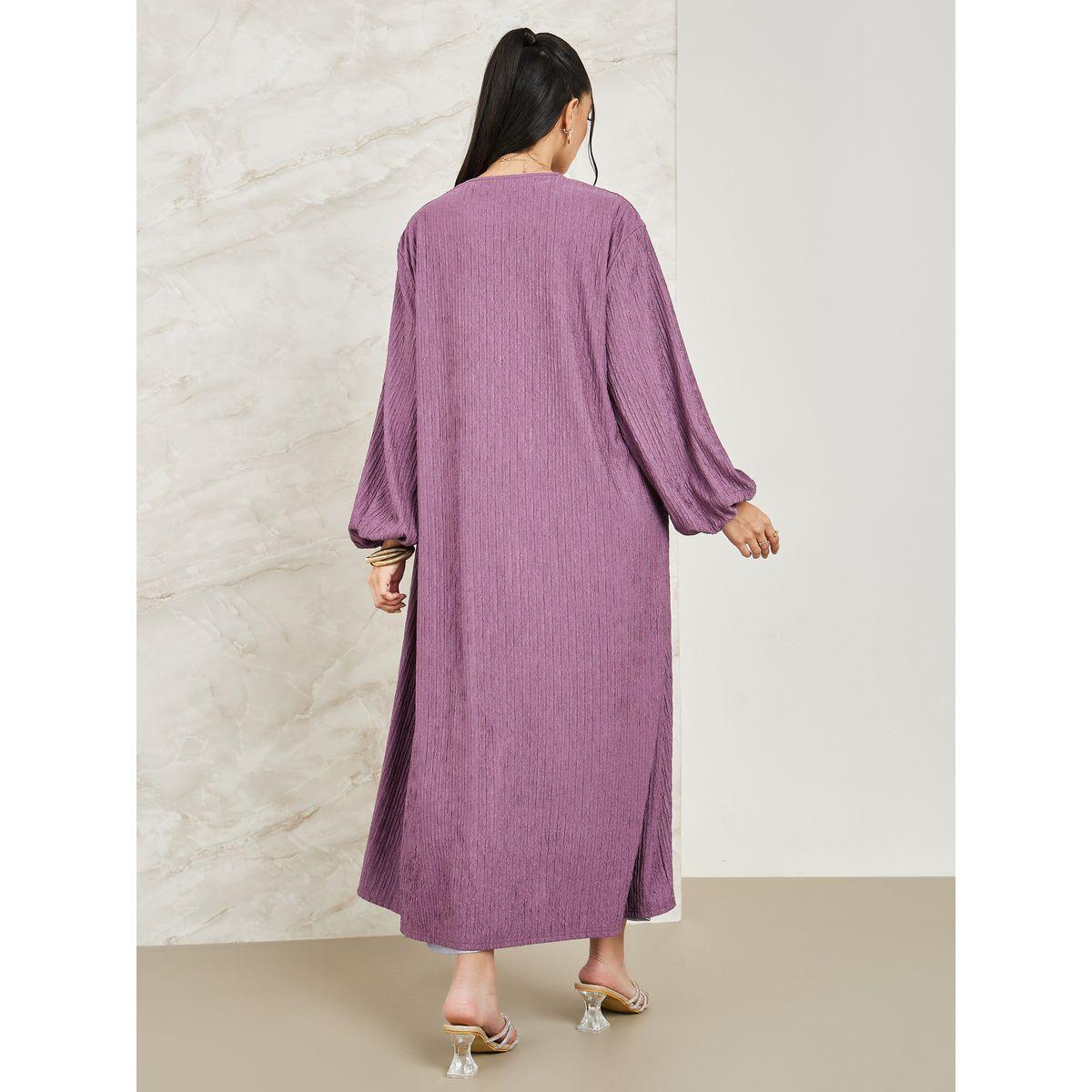 Styli Textured Midi Kimono with Balloon Sleeves-women-clothing-shirtsandblouses-shirts-image-4
