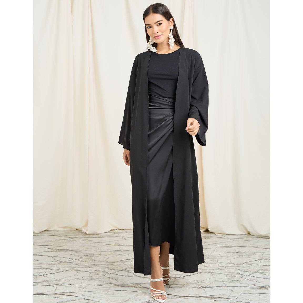 Styli Regular Fit Textured Maxi Length Kimono-women-clothing-shirtsandblouses-shirts-image-1