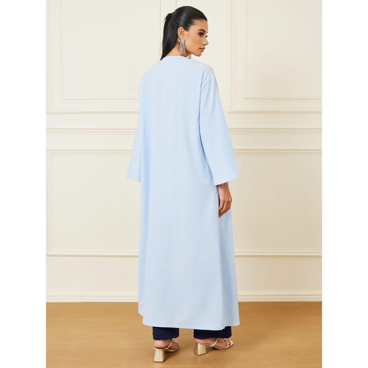 Styli Regular Fit Textured Maxi Length Kimono-women-clothing-shirtsandblouses-shirts-image-4