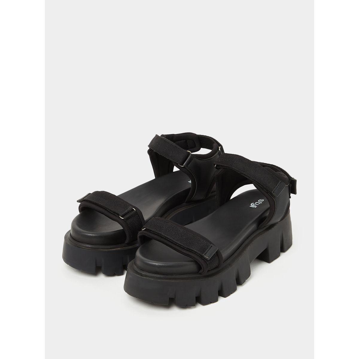 صندل مريح بشريط فليكرو للغلق-women-shoes-sandals-flats-image-3