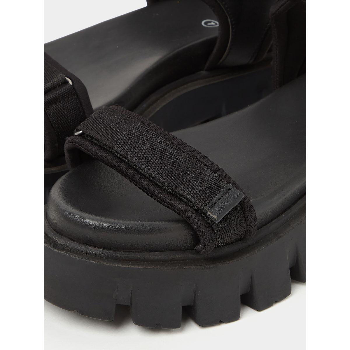 Styli Stitch Trim Velcro Platform Comfort Sandals-women-shoes-sandals-flats-image-4