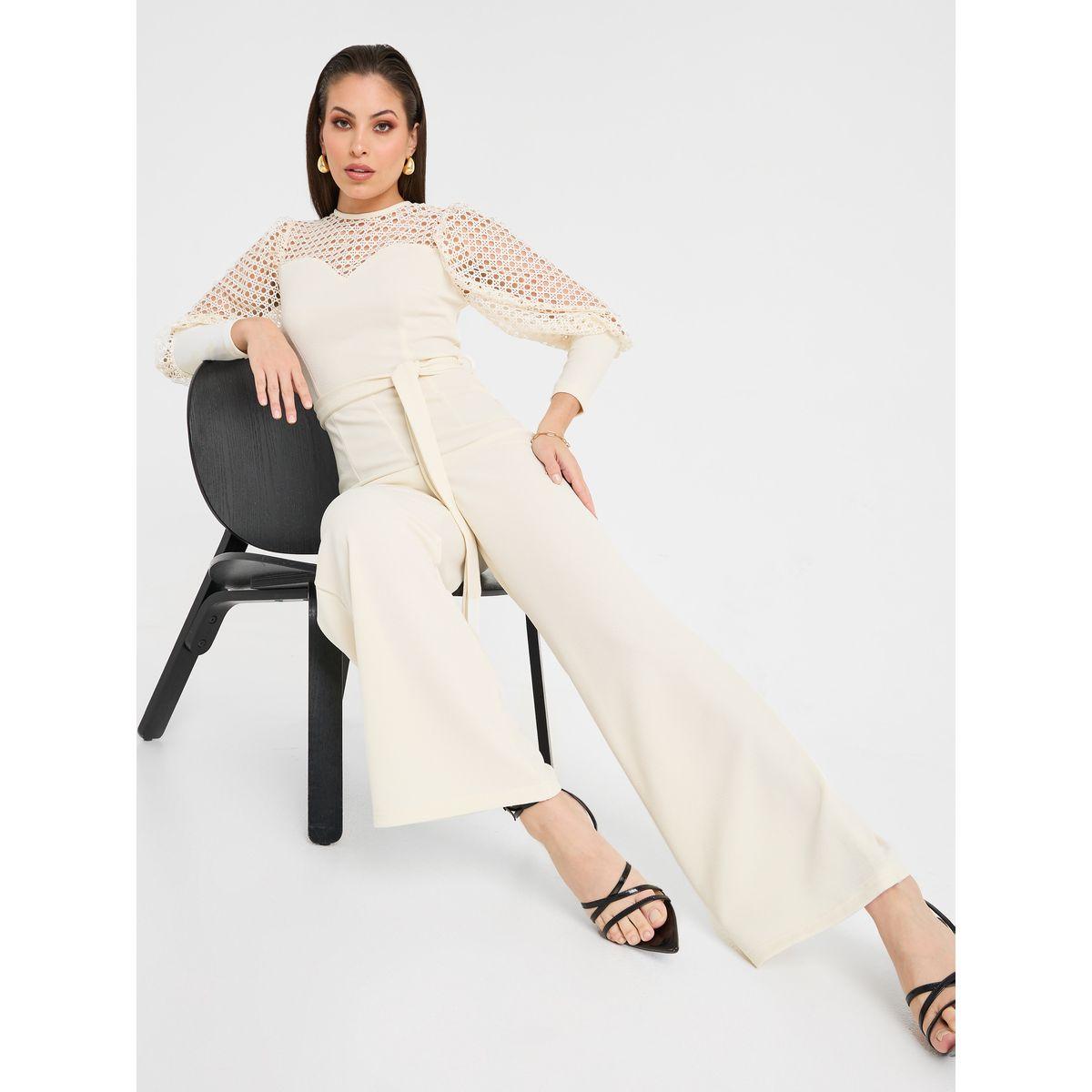 جمبسوت واسع الأرجل مع حزام-women-clothing-jumpsuits-image-1