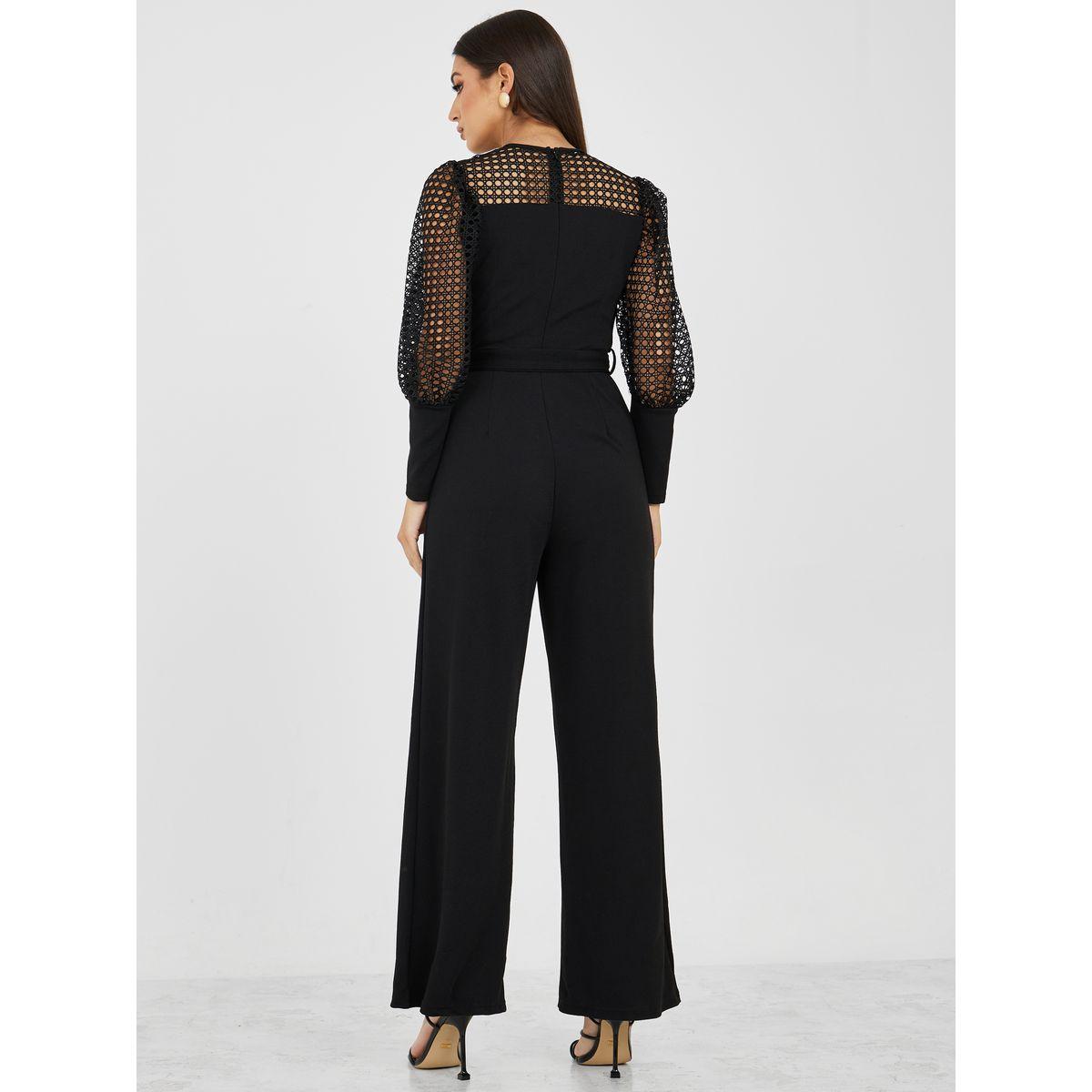 Styli Sweetheart Neck Lace Textured Wide Leg Jumpsuit-women-clothing-jumpsuits-image-4
