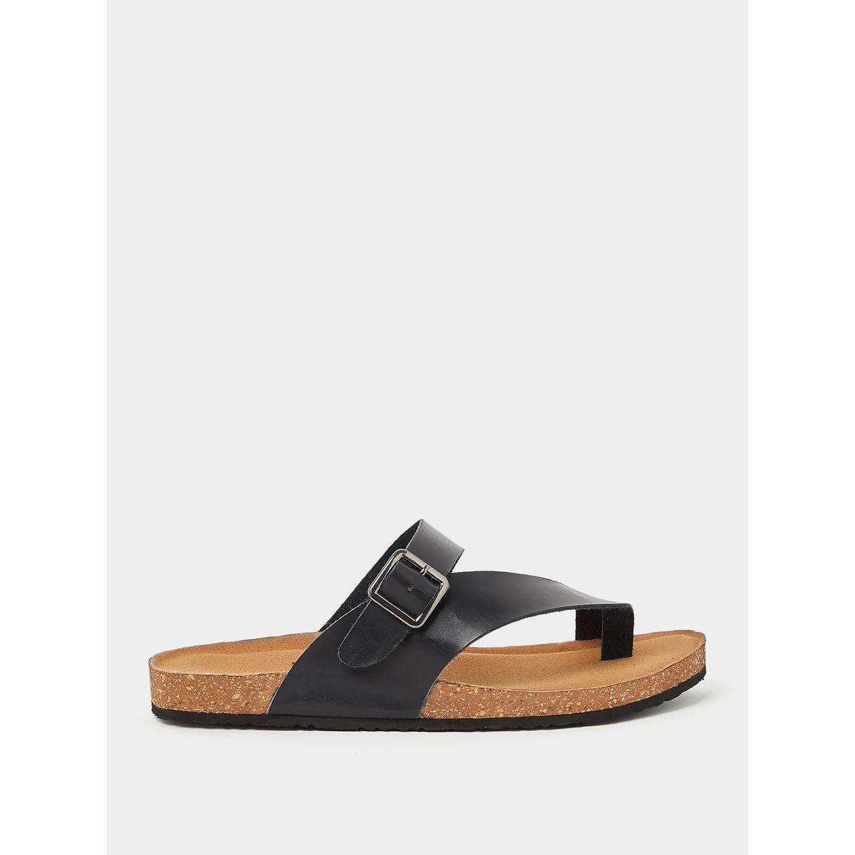 Styli Toe Post Detail Buckle Trim Comfort Sandals-women-shoes-sandals-flats-image-1