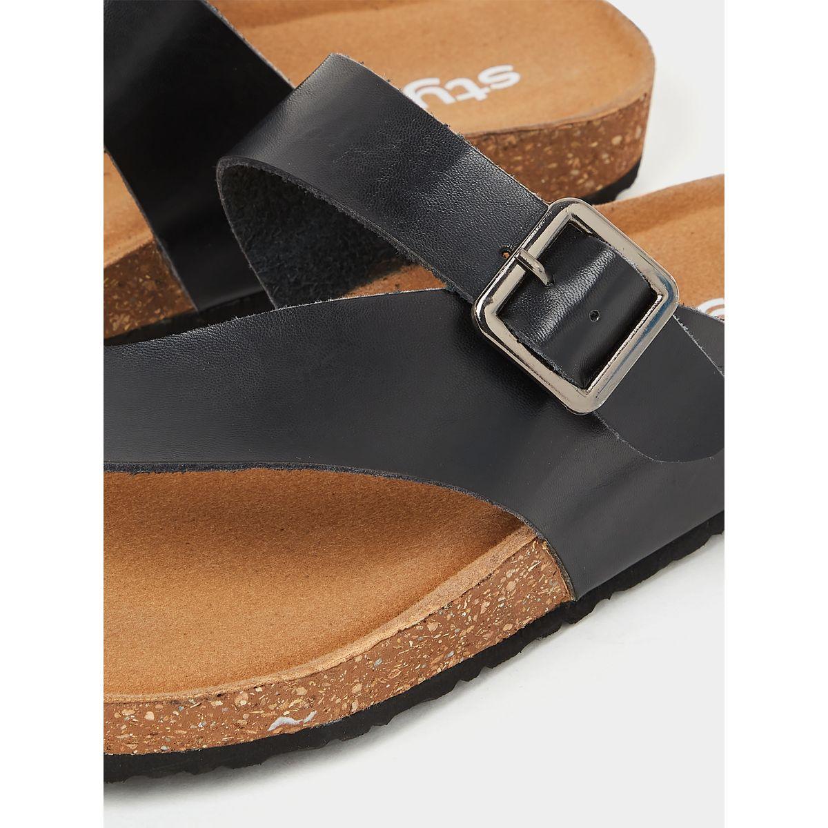 Styli Toe Post Detail Buckle Trim Comfort Sandals-women-shoes-sandals-flats-image-4