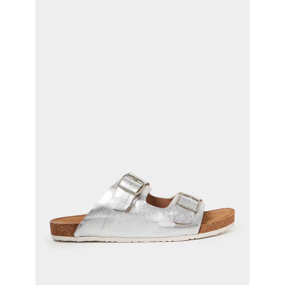 Styli Double Band Buckle Trim Comfort Sandals-women-shoes-sandals-flats-image-1