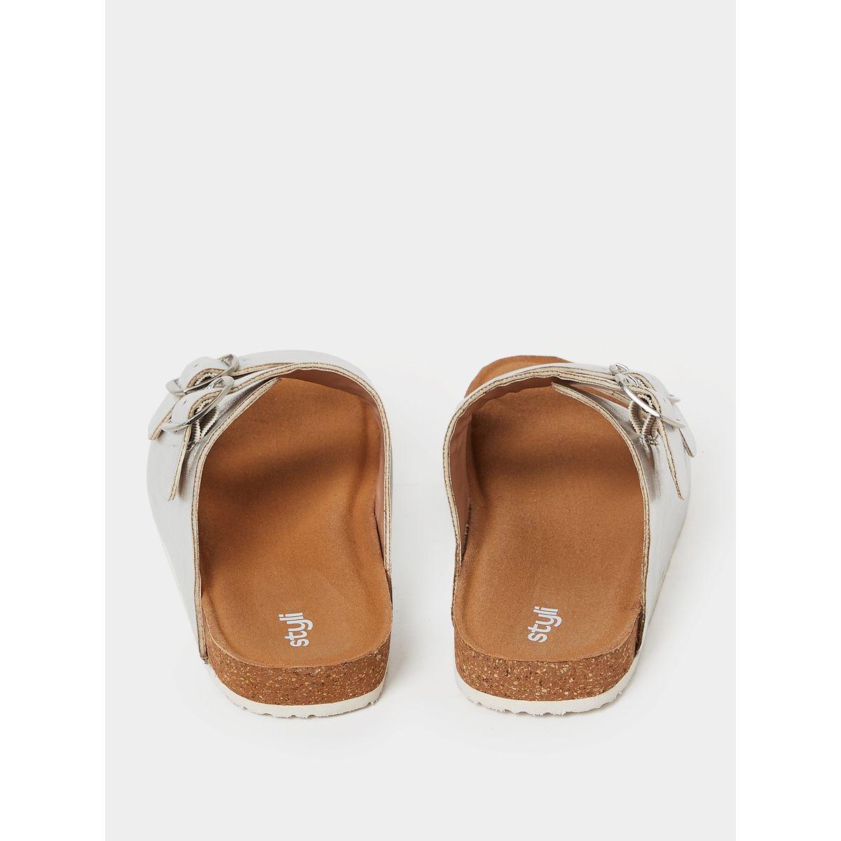 Styli Double Band Buckle Trim Comfort Sandals-women-shoes-sandals-flats-image-5